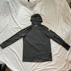 Adidas extra large tall light aeroready eco hoodie XLT grey heathered